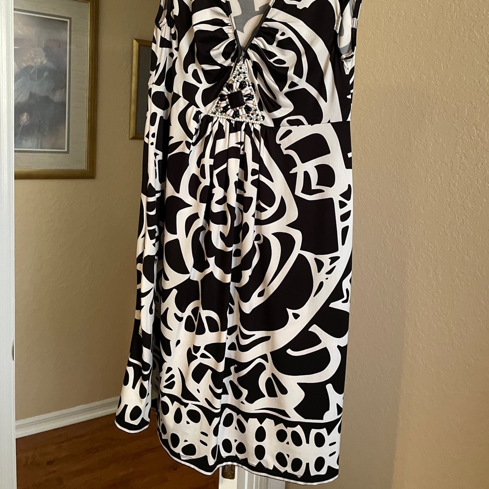 Black and white dress with Appliqué.